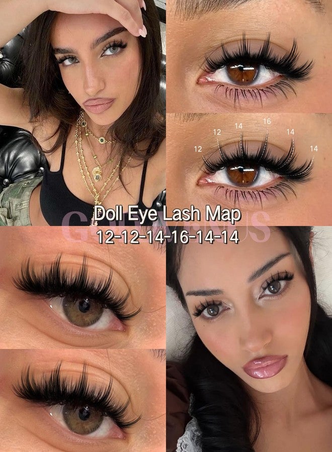 Goddvenus Fluffy Manga Lash Clusters 12-14-16mm Wispy Cluster Eyelash Extensions Anime Eyelashes Clusters Reusable Faux Mink Fairy Individual Lash Extension (CC Curve 128 pcs) - Image 3
