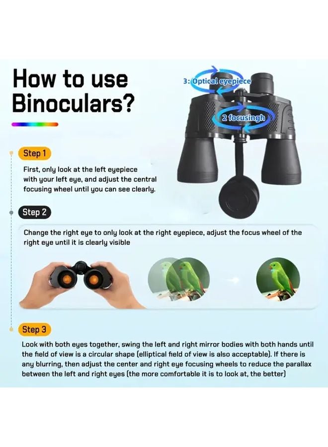 1PC Black Binoculars Aspheric Prisms For Bird Watching Outdoor Scenery - Image 5