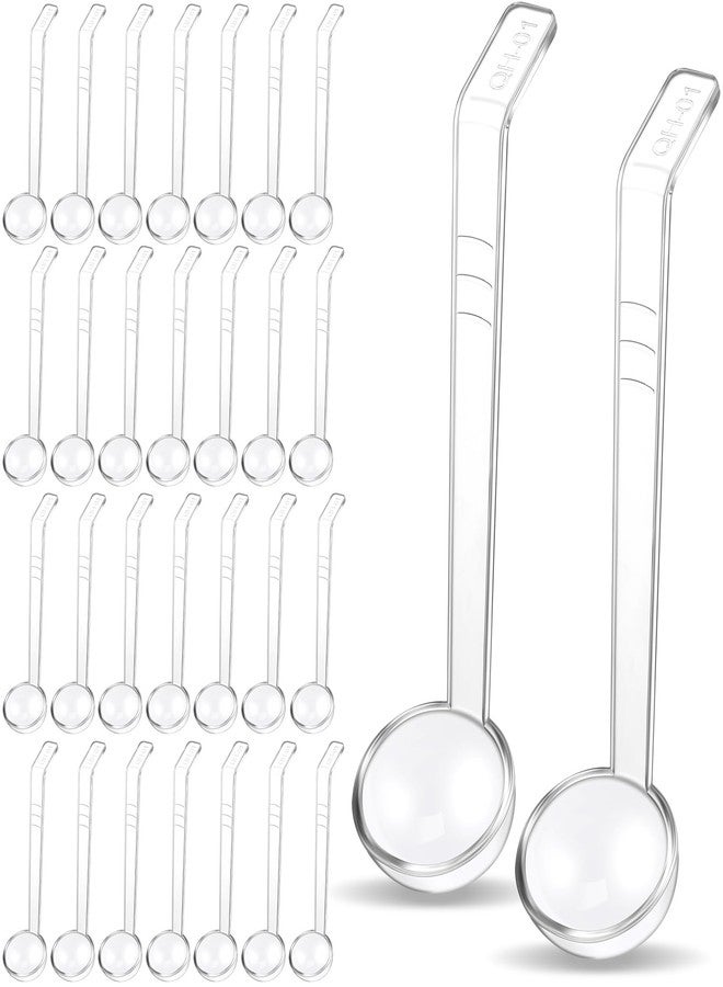 FoldTier 30 Pieces 7 Inches 1 oz Small Ladle Mini Plastic Gravy Ladle Long Handle Ladles for Serving Dressings Soup Punch Bowl Fruit Juices Soup Cocktail Parties (Clear) - Image 1