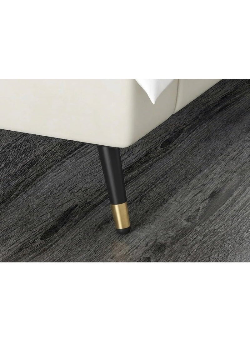 Modern Matte Black and Gold Tapered Furniture Legs set of 4– Oblique Metal Replacement Feet 15cm - Image 3