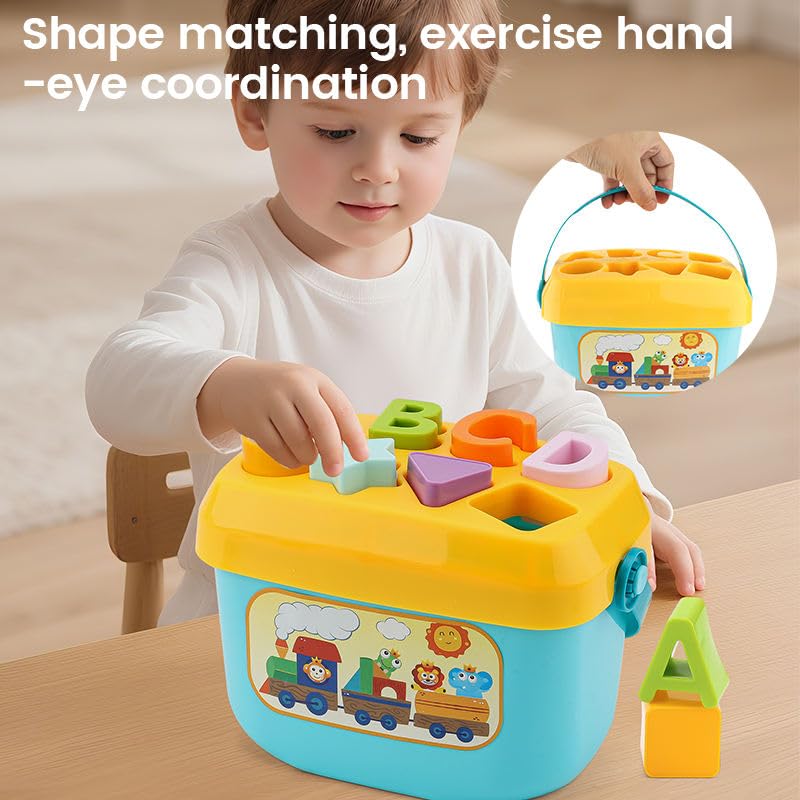 Little Fingers Shape Sorter Box with Handle - Educational Toy for Toddlers - Image 4
