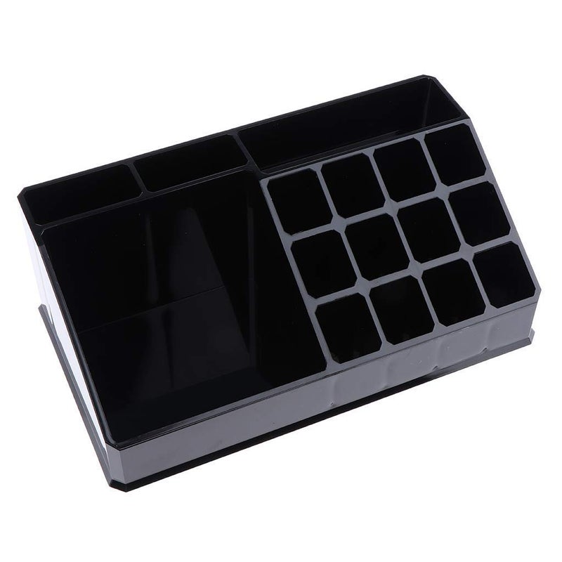 TETRIX 16 Grid Acrylic Cosmetic Makeup Organizer, Lipstick Storage Box, Lip Gloss Display Stand Holder Organizer, Pure Black, 20L x 12W x 7H CM - Image 3