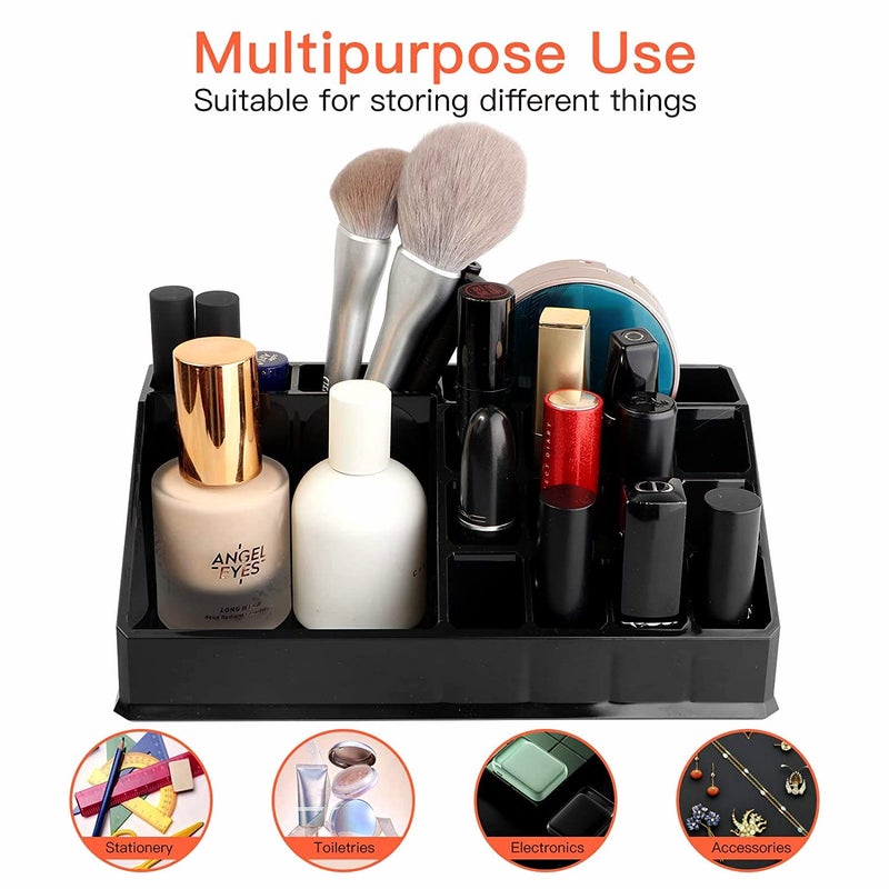 TETRIX 16 Grid Acrylic Cosmetic Makeup Organizer, Lipstick Storage Box, Lip Gloss Display Stand Holder Organizer, Pure Black, 20L x 12W x 7H CM - Image 5