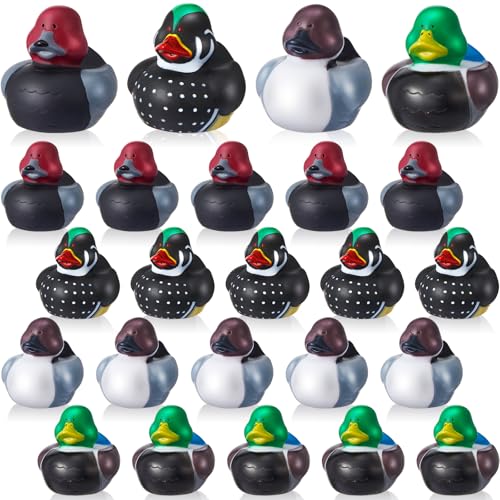 Deekin 24 Pcs Mallard Rubber Ducks 2 Inch Decoy Duck Themed Party Favors Mallard Rubber Ducks for Ducky Hunting Party Cruise Ships for Shower Birthday Gift Activity Stylish - Image 1