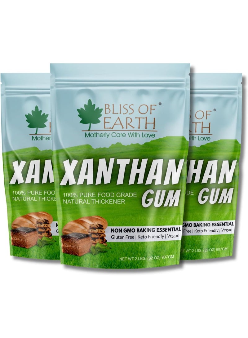 BLISS OF EARTH Xanthan Gum Powder for Ice Cream, Natural Thickener Xanthan Gum for Baking & Cooking, 100% Pure Food Grade | Gluten Free | Keto Friendly | Vegan – Pack of 3 x 907g - Image 1