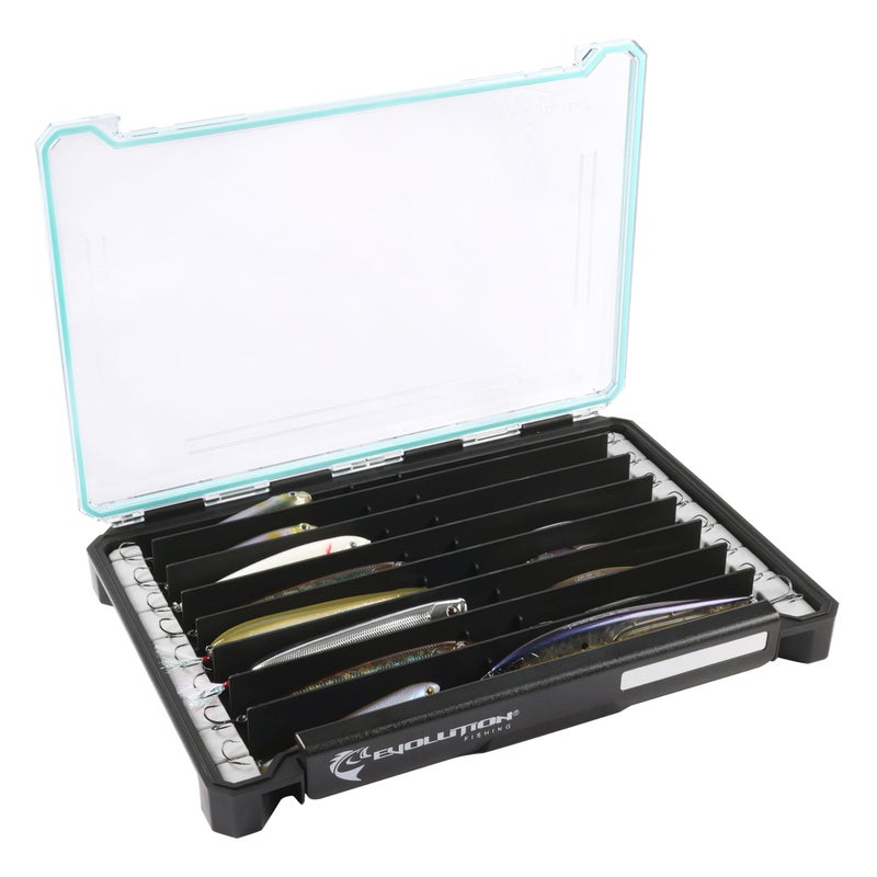 Evolution Outdoor Evolution Fishing BallistiX Twitch Tackle Tray - Waterproof, Jerkbait & Topwater Tackle Storage Box, Anti-Corrosion, One Hand Latch, Clear Lid, Lure Box - Image 4