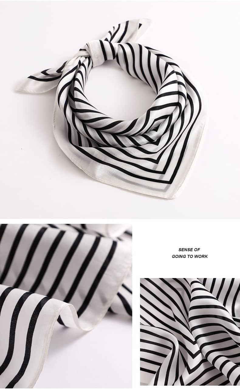 MEISEE Mulberry Silk Scarfs Women Small Square Scarf 21" x 21" Breathable Lightweight Neckerchief Headscarf - Image 3