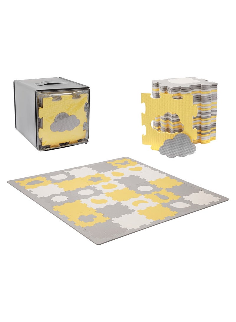 Kinderkraft Mata Puzzle Luno Shapes Mat 30pcs - Yellow - Image 1