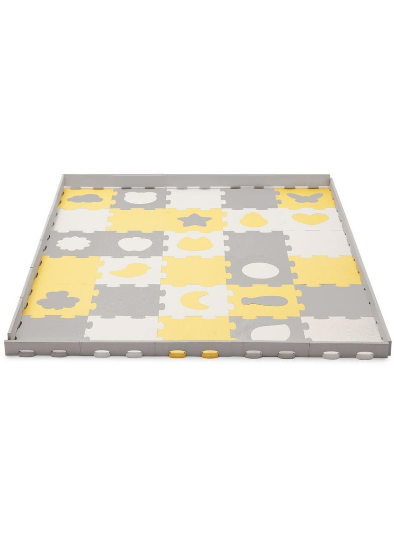 Kinderkraft Mata Puzzle Luno Shapes Mat 30pcs - Yellow - Image 3