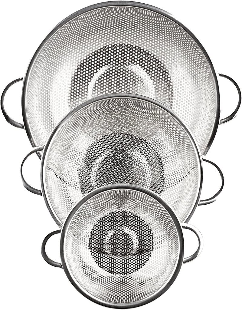 Olpad 3 Pcs Rice Bowl Strainer for Food Draining Rinsing Washing Bowl Colander Set with Heavy Duty Handles and Selfdraining Solid Ring Base Dishwasher Safe - Image 5
