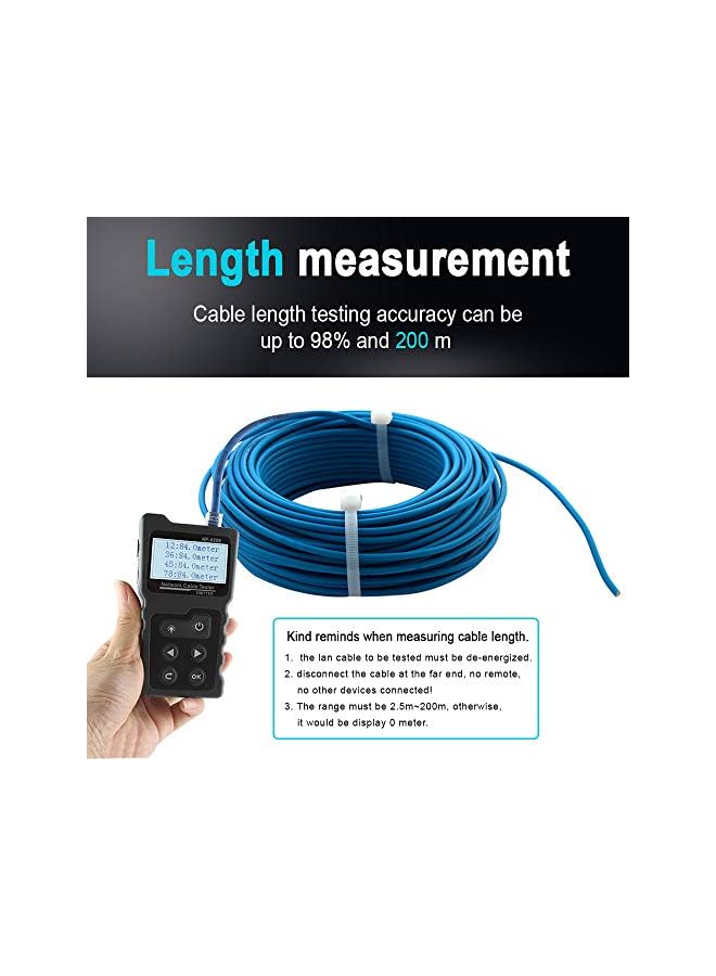 Multi-functional LCD Network Cable Tester Wire PoE Checker Inline PoE Voltage and Current Tester with Cable Tester with Illuminate Function - Image 5