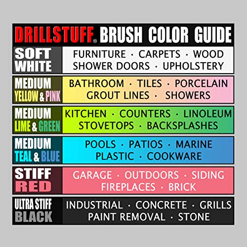 Drillstuff Cleaning Supplies - Bathroom Accessories - Drill Brush - Shower Cleaner - Tile Scrubber - Bathtub Scrub Brush - Bath Mat - Sink - Shower Door - Grout Cleaner Brush - Flooring - Porcelain - Fiberglass - Image 3