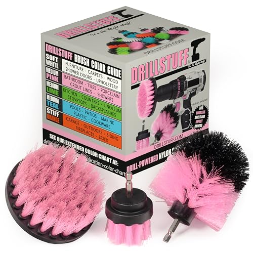 Drillstuff Cleaning Supplies - Bathroom Accessories - Drill Brush - Shower Cleaner - Tile Scrubber - Bathtub Scrub Brush - Bath Mat - Sink - Shower Door - Grout Cleaner Brush - Flooring - Porcelain - Fiberglass - Image 1