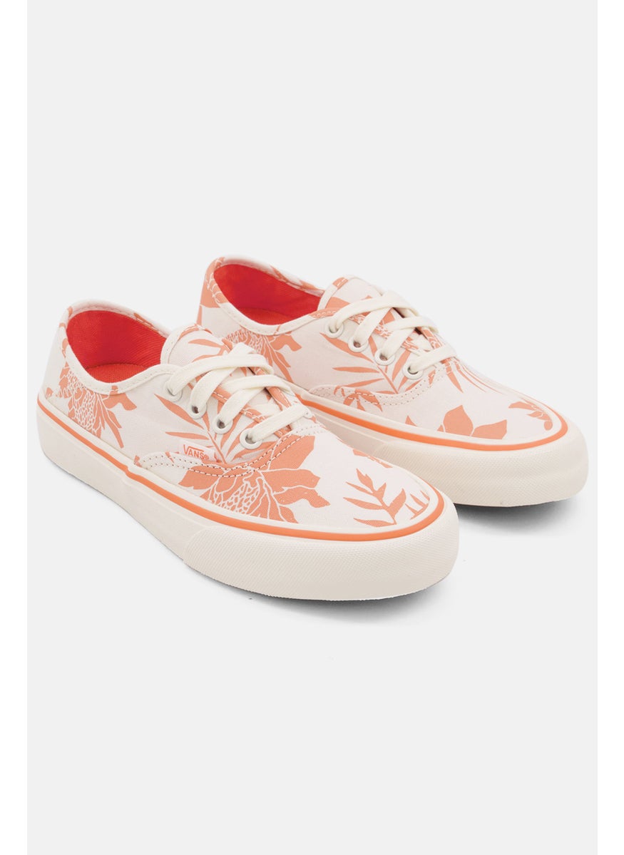 VANS - Women Authentic Sf Lace Up Walking Shoes, Beige/Orange - Image 1