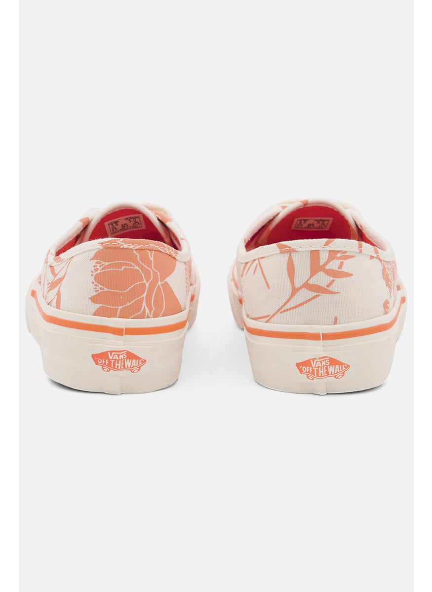 VANS - Women Authentic Sf Lace Up Walking Shoes, Beige/Orange - Image 1