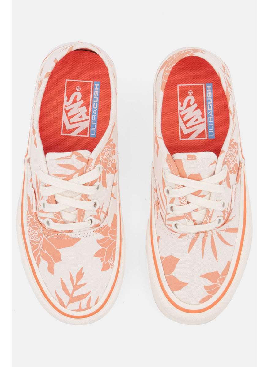 VANS - Women Authentic Sf Lace Up Walking Shoes, Beige/Orange - Image 1