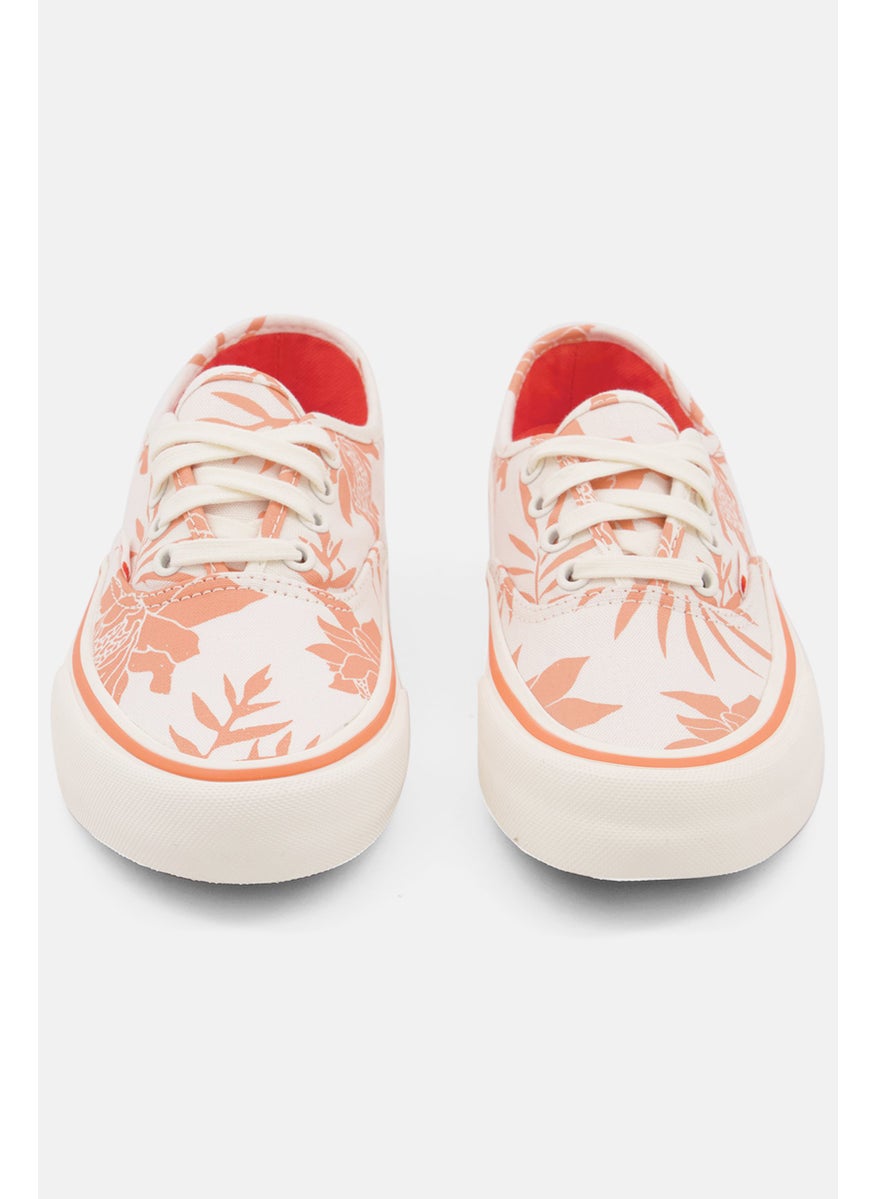 VANS - Women Authentic Sf Lace Up Walking Shoes, Beige/Orange - Image 1