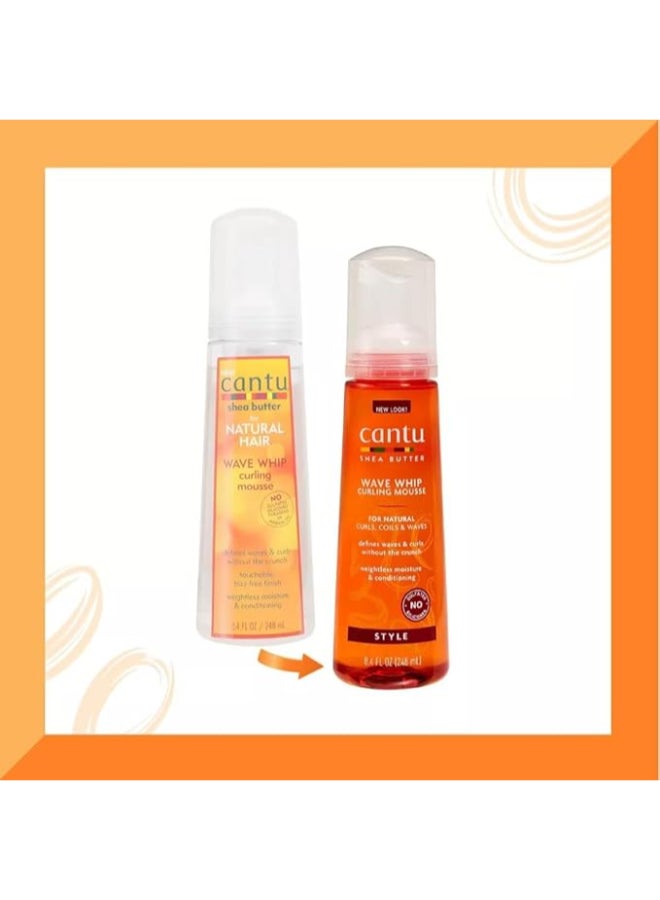 Cantu Wave Whip Curling Mousse 248 ml - Shea Butter Formula Creates Crunch-Free Touchable Waves, Gentle on Wavy, Curly & Coily Hair - Image 2