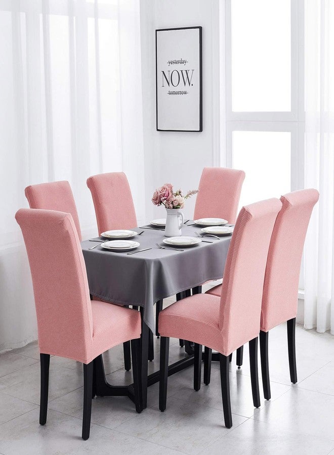 Joccun Chair Covers for Dining Room Set of 4, Dining Chair Slipcovers Stretch Dining Room Chair Covers Seat Protector,Washable Parsons Chair Cover for Home,Banquet(Dusty Pink,4 Pack) - Image 5