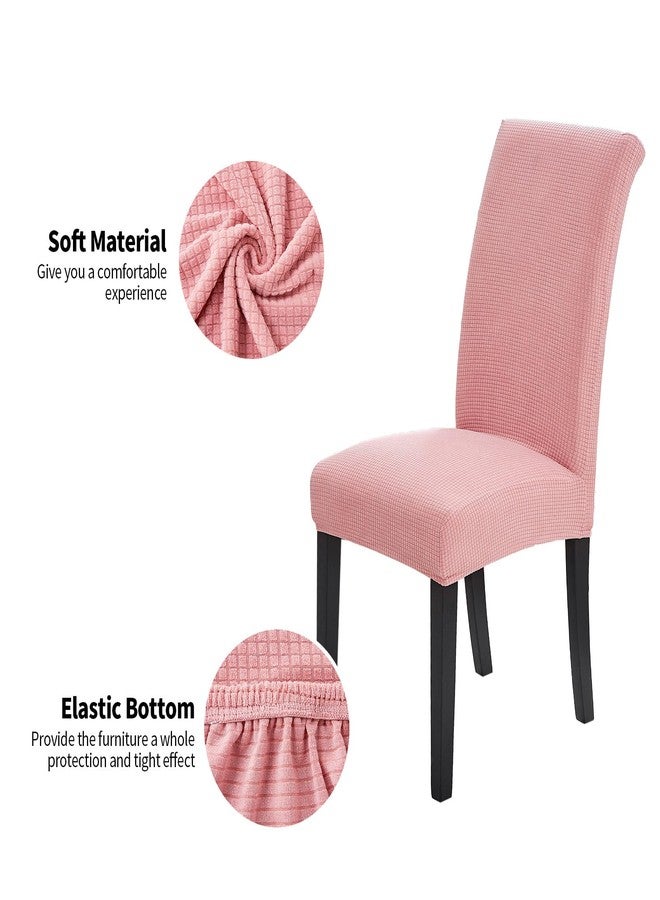Joccun Chair Covers for Dining Room Set of 4, Dining Chair Slipcovers Stretch Dining Room Chair Covers Seat Protector,Washable Parsons Chair Cover for Home,Banquet(Dusty Pink,4 Pack) - Image 3