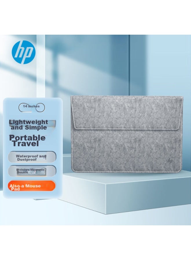Hp Laptop Sleeve, Protective Cover, Comfortable Fleece Lining, Dustproof And Waterproof, Suitable For Laptops Up To 14 Inches, Shock-absorbing, Slim, Simple Storage Bag - Image 1