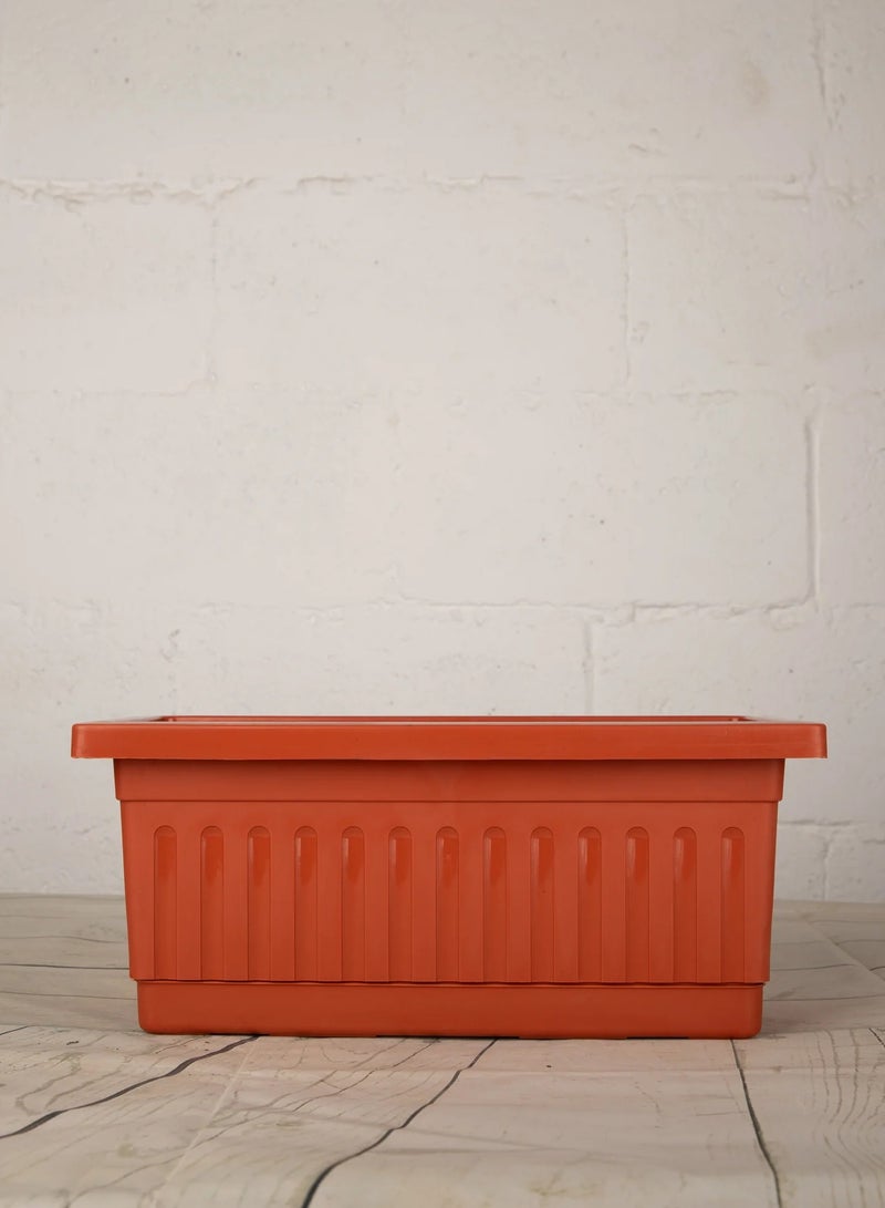 Khorshed 40cm wide plastic planter brown
