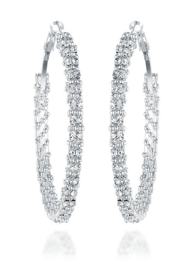 Gemini Women's Silver Plated Big Large Round Hoop Earring Valentine's Day Gifts Gm008, Size: 2 inches - Image 1