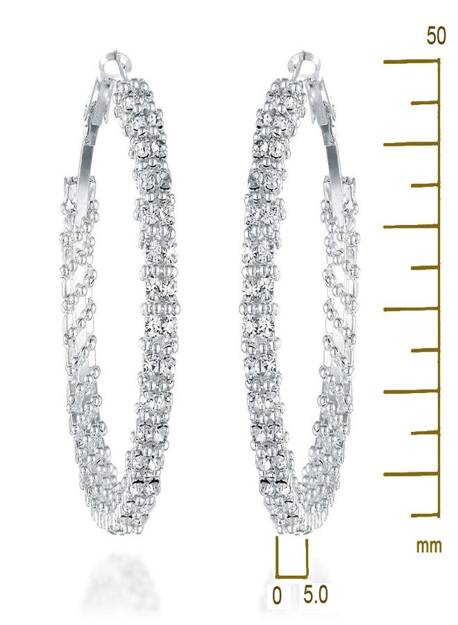 Gemini Women's Silver Plated Big Large Round Hoop Earring Valentine's Day Gifts Gm008, Size: 2 inches - Image 3