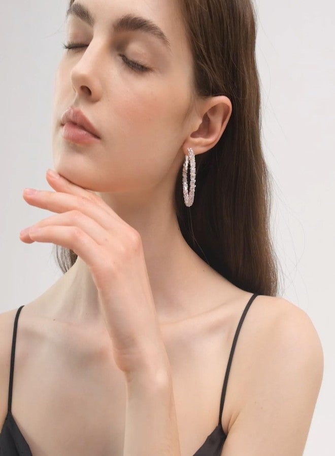 Gemini Women's Silver Plated Big Large Round Hoop Earring Valentine's Day Gifts Gm008, Size: 2 inches - Image 4