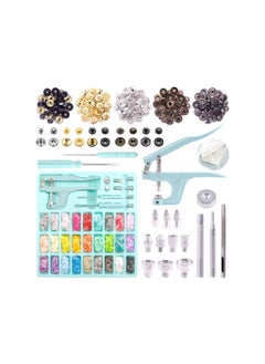 Generic Multifunction Snap Pliers Set, T5 Plastic/Metal Buttons for Sewing & Crafting Clothing Resin Garment Blue  - Image 1
