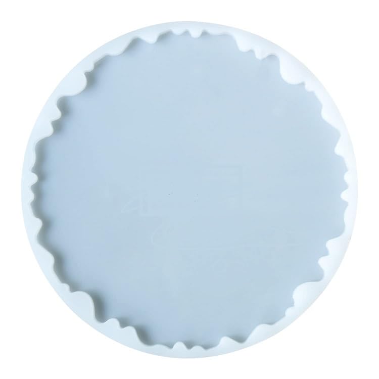 AmigozZ (8 inch) Silicone Resin Tray Mold, Zig Zag Round Dish Mold Serving Tray with Edge, Circle Plate Epoxy Resin Casting Mold for DIY Faux Agate Tray, Serving Board, Coaster, Home Decor. - Image 1