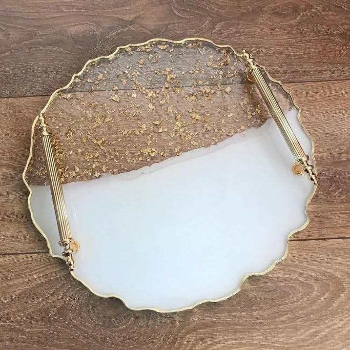 AmigozZ (8 inch) Silicone Resin Tray Mold, Zig Zag Round Dish Mold Serving Tray with Edge, Circle Plate Epoxy Resin Casting Mold for DIY Faux Agate Tray, Serving Board, Coaster, Home Decor. - Image 5