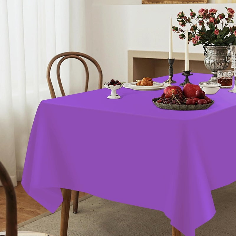 YSYJ 3 Pack Purple Plastic Tablecloth Disposable Rectangular Table Cloth 54 x 108 Inch Table Cover for Parties - Image 5