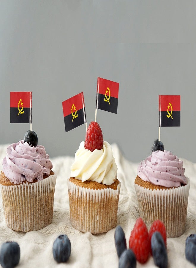 QQSD Angola Toothpick Flag Small Mini Angolan Cupcake Topper Flags,100 pcs - Image 3