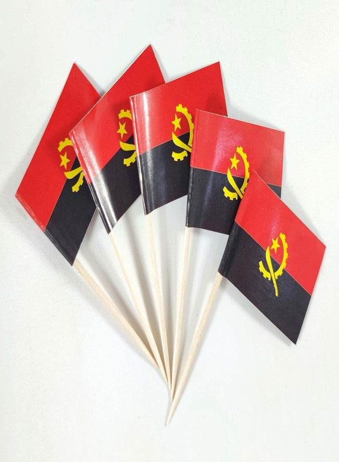 QQSD Angola Toothpick Flag Small Mini Angolan Cupcake Topper Flags,100 pcs - Image 2