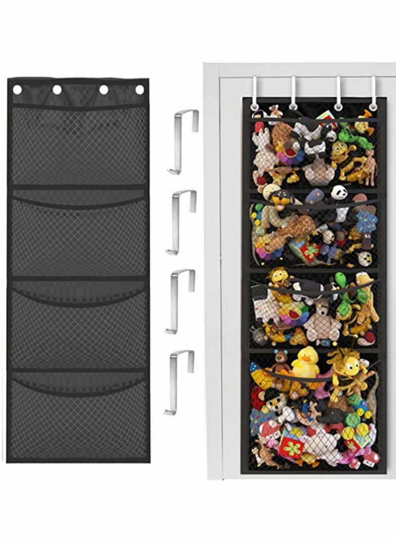Generic Over The Door Stuffed Animal Storage Organizer - Large Capacity Hanging Pockets for Plush Toys, Baby Supplies & Soft Sundries - Breathable Toy Storage Solution for Kids Room & Bathroom  - Image 1
