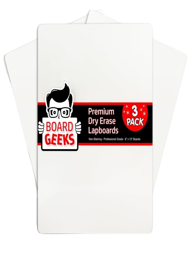 Board Geeks Mini Dry Erase Board for Kids, 3-Pack - 9x12-Inch Small White Boards for Students and Teachers - Double-Sided, Portable, and Easy-to-Clean Writing Boards for Classroom, Office, or Home - Image 1