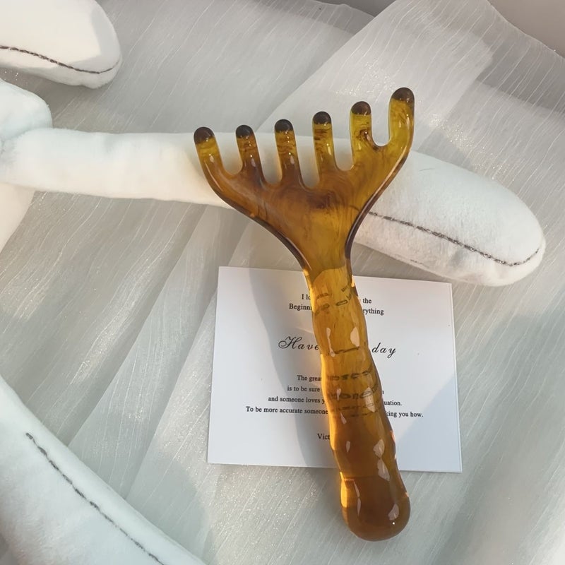 Amber Acupoint Massage Comb Six Claw Scalp Relaxation Stress Artifact - Image 2