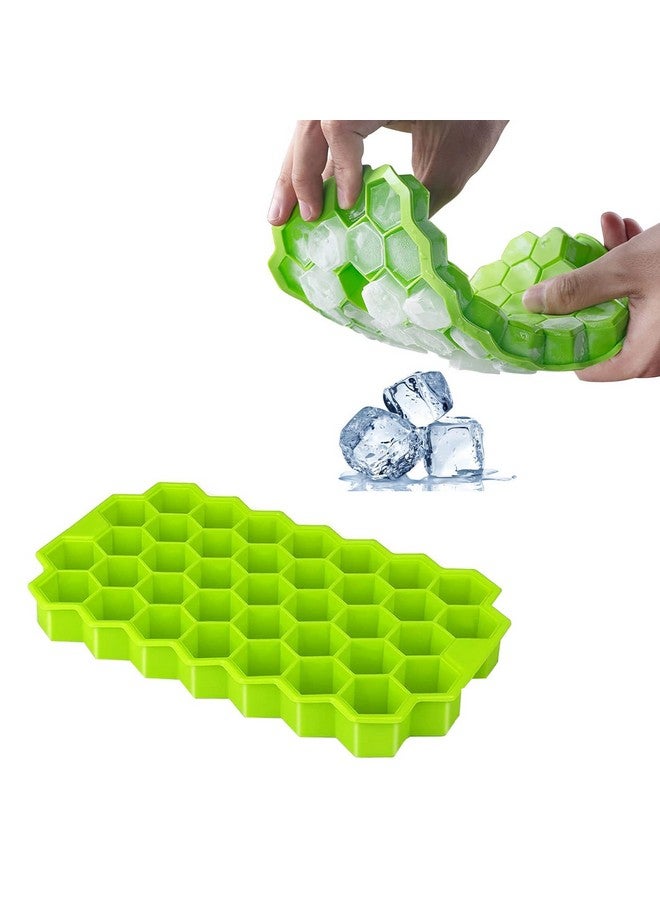 PANCA Ice Cube Tray Silicone for Freezer Flexible Shape Honeycomb for Chocolate Cake Maker Mould, Chilled Drinks, Reusable Kitchen Accessories Items (Multi Color) - Image 1