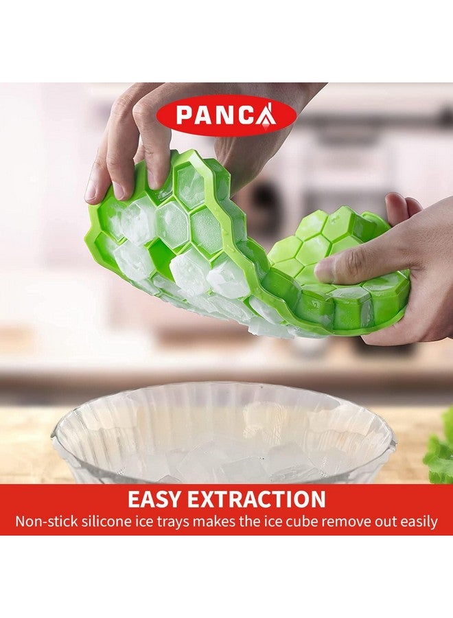 PANCA Ice Cube Tray Silicone for Freezer Flexible Shape Honeycomb for Chocolate Cake Maker Mould, Chilled Drinks, Reusable Kitchen Accessories Items (Multi Color) - Image 2
