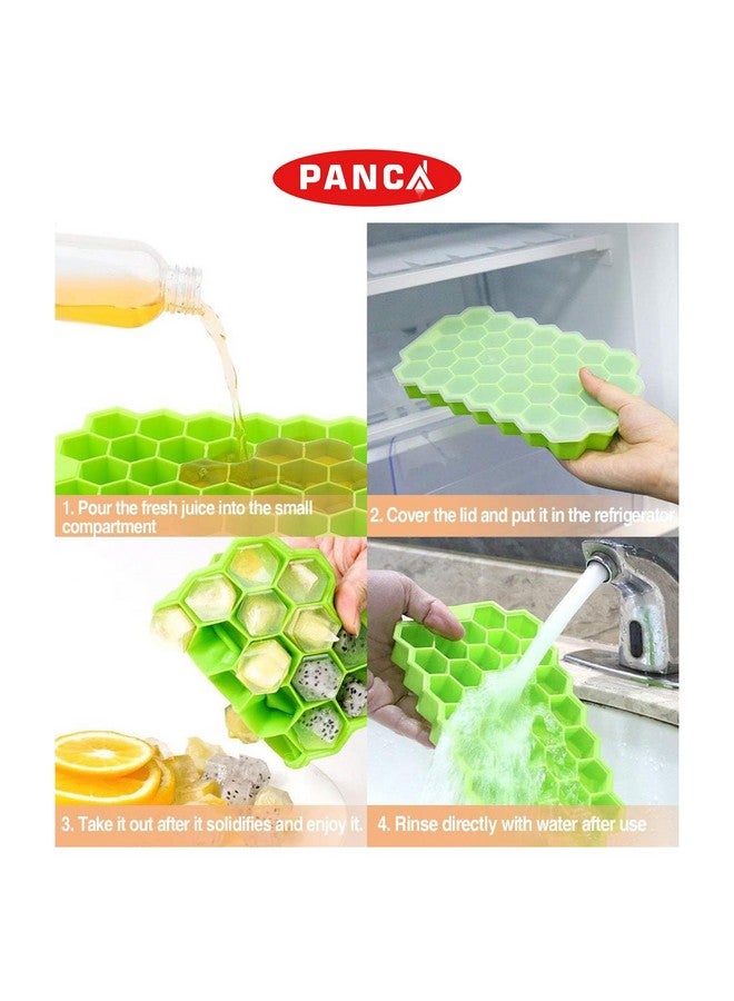 PANCA Ice Cube Tray Silicone for Freezer Flexible Shape Honeycomb for Chocolate Cake Maker Mould, Chilled Drinks, Reusable Kitchen Accessories Items (Multi Color) - Image 5