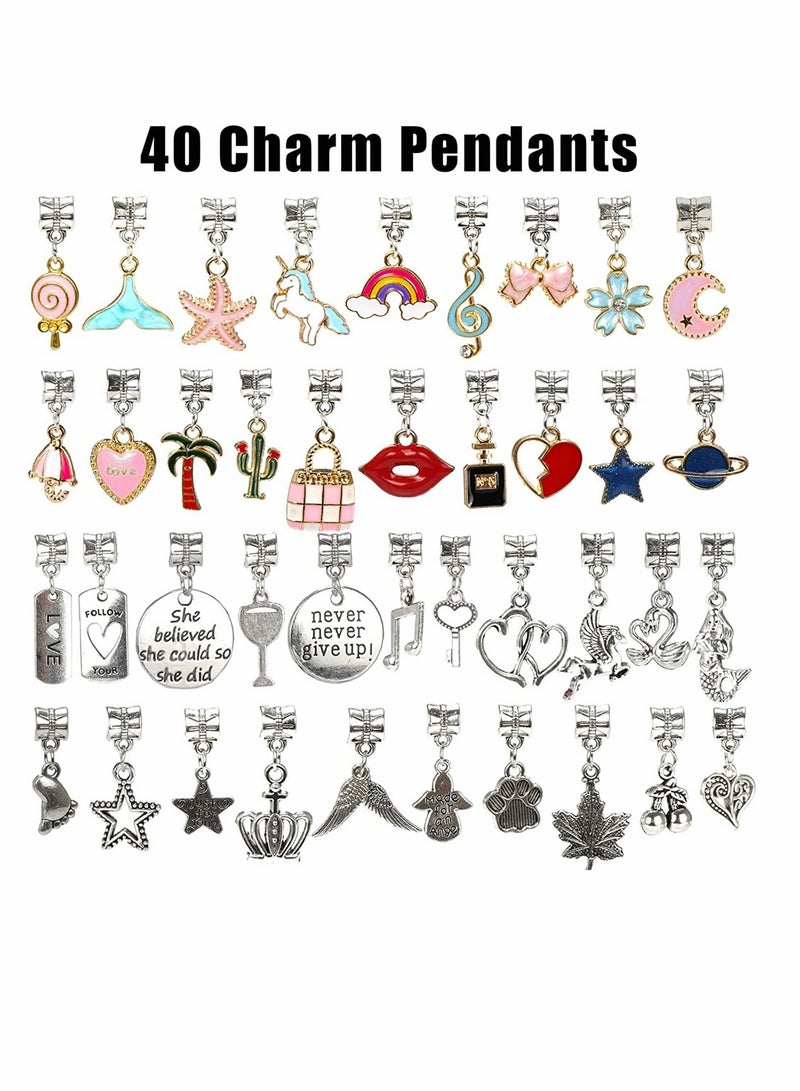 Excefore 130 Pieces Charm Bracelet Making Kit Including Jewelry Beads Snake Chains, DIY Craft for Girls, Jewelry Gift Set for Arts and Crafts for Kids Ages 8-12 - Image 3