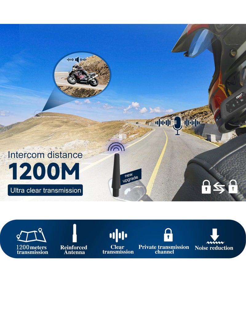 EJEAS 1 قطعة V6 برو BT دراجة نارية خوذة سماعة رأس لجهاز الاتصال الداخلي في الوقت الحقيقي الحديث - Image 5