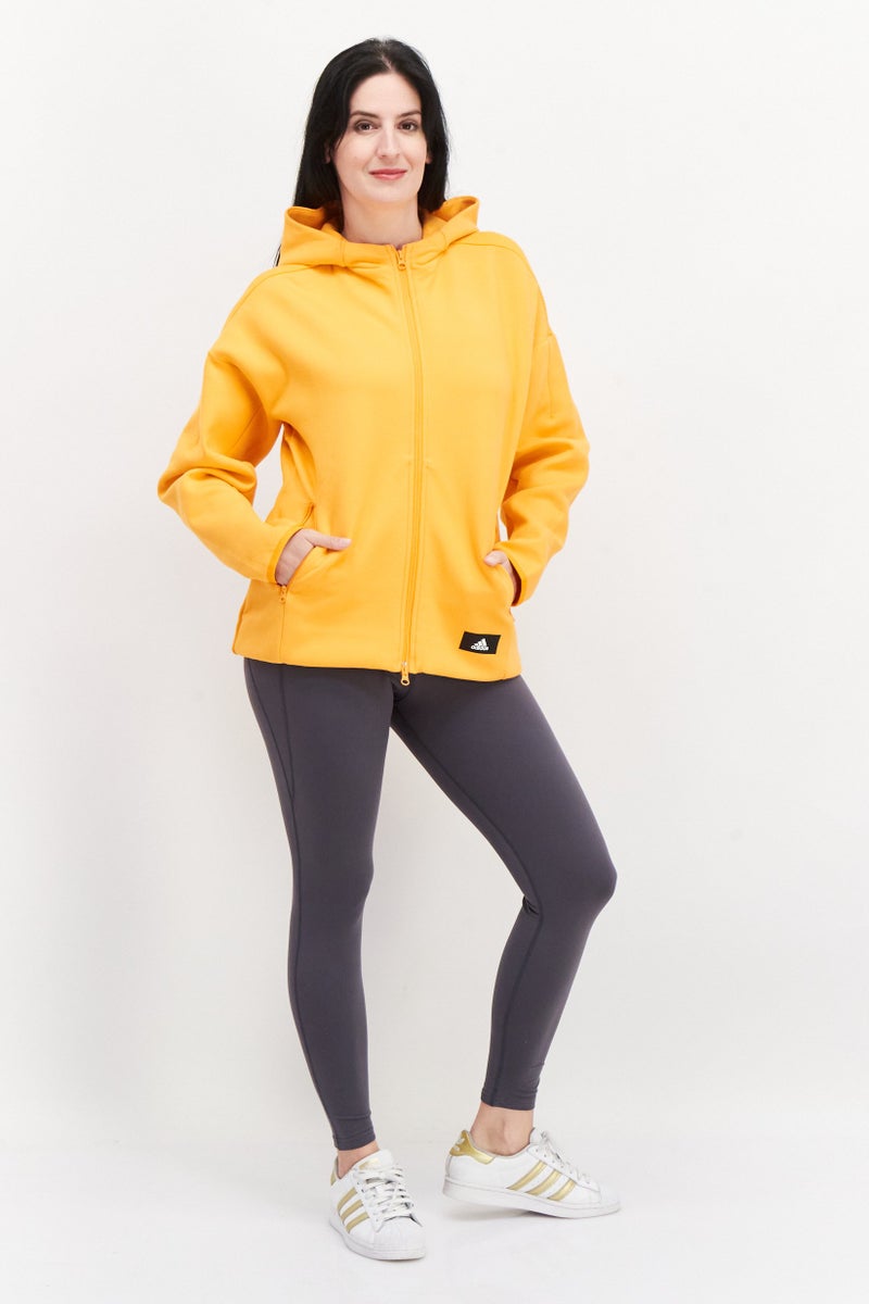 Adidas Women Sportswear Fit Long Sleeve Training Sweatshirt, Orange - Image 4