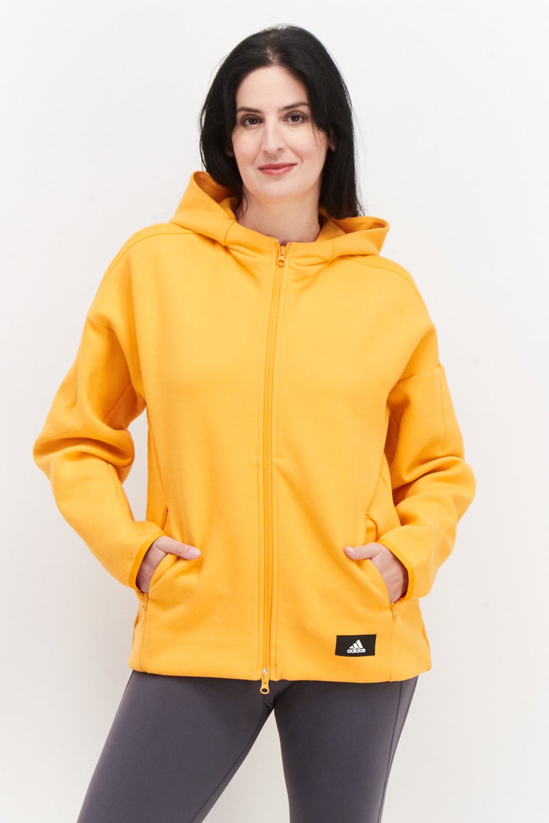 Adidas Women Sportswear Fit Long Sleeve Training Sweatshirt, Orange - Image 1