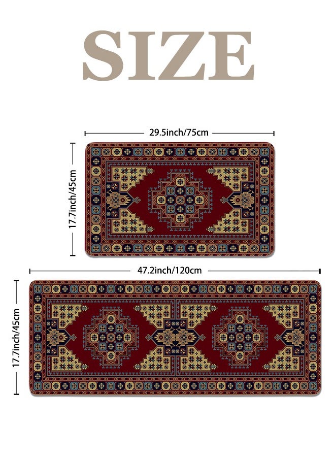 Generic 2 PCS Kitchen Floor Mats Rugs Set, Cushion Floor Carpet, Waterproof, Oil Resistant and Anti-Fatigue PU Standing Mat for Kitchen, Floor, Office, Sink, Laundry 45*75CM+45*120CM  - Image 4