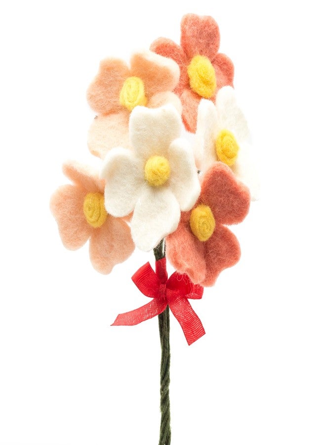 Glaciart One Felt White Daisy Artificial Mini Flowers Bouquet - 5pcs | Reusable, Washable and Essential Oil Ready w/Bendable Wire Stem | Great as Gift and Home or Event Decorations - Image 1