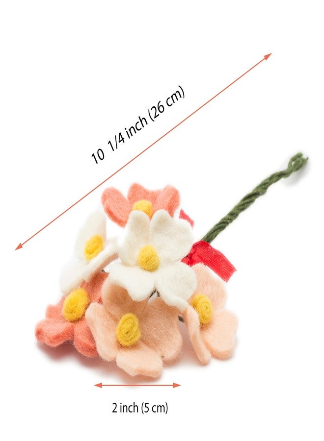 Glaciart One Felt White Daisy Artificial Mini Flowers Bouquet - 5pcs | Reusable, Washable and Essential Oil Ready w/Bendable Wire Stem | Great as Gift and Home or Event Decorations - Image 5