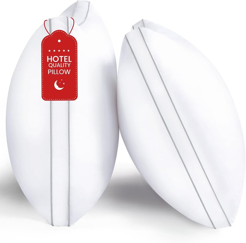 ROUMEA Pillows King Size Set of 2, Gusseted Bed Pillows for Sleeping 2 Pack, Luxury Hotel Quality, Supportive King Pillow with Soft Down Alternative for Back Stomach Side Sleepers,Machine Washable - Image 1