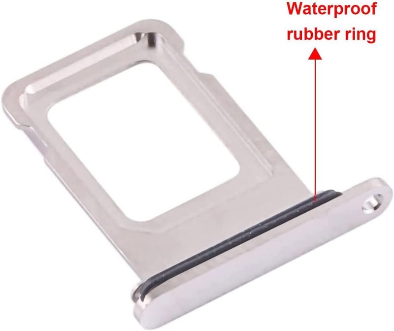 Perzework حامل فتحة بطاقة SIM بديل لجهاز iPhone 13 Pro و iPhone 13 Pro Max (فضي) مع حلقة مطاطية مقاومة للماء ودبوس إخراج (نسخة شريحة واحدة) - Image 2
